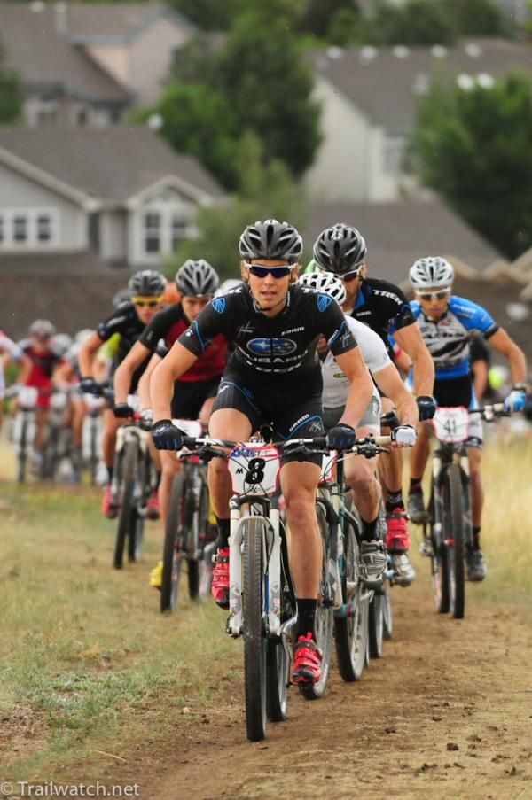 Sam Schultz (Subaru Trek) lead the field up the first climb