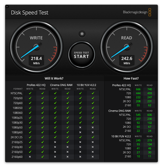 Blackmagic Disk Speed Test Linedock SSD