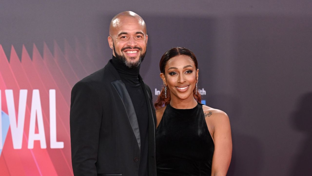 Darren Randolph and Alexandra Burke attend the &quot;King Richard&quot; UK Premiere during the 65th BFI London Film Festival at The Royal Festival Hall on October 15, 2021 in London, England.