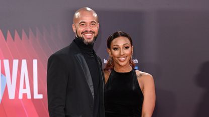 Darren Randolph and Alexandra Burke attend the "King Richard" UK Premiere during the 65th BFI London Film Festival at The Royal Festival Hall on October 15, 2021 in London, England.