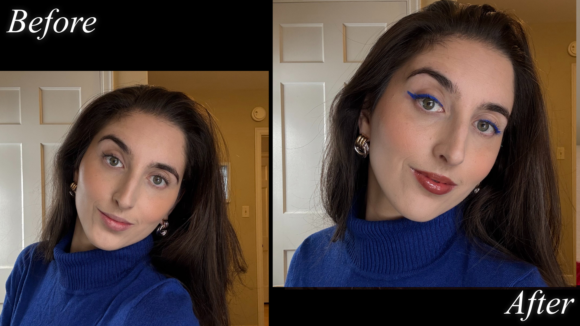Marisa Petrarca wearing Violette_FR Yeux Paint in Dieu Bleu and LIP NECTAR Hydrating Lip Stain