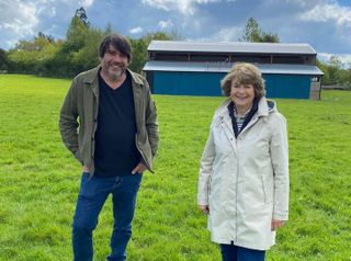 TV tonight Pam Ayres with Alex James (of the band Blur) on his farm outside the cheese hut