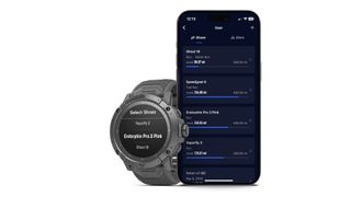 A COROS watch and a phone showing gear tracking options from the September 2024 update.