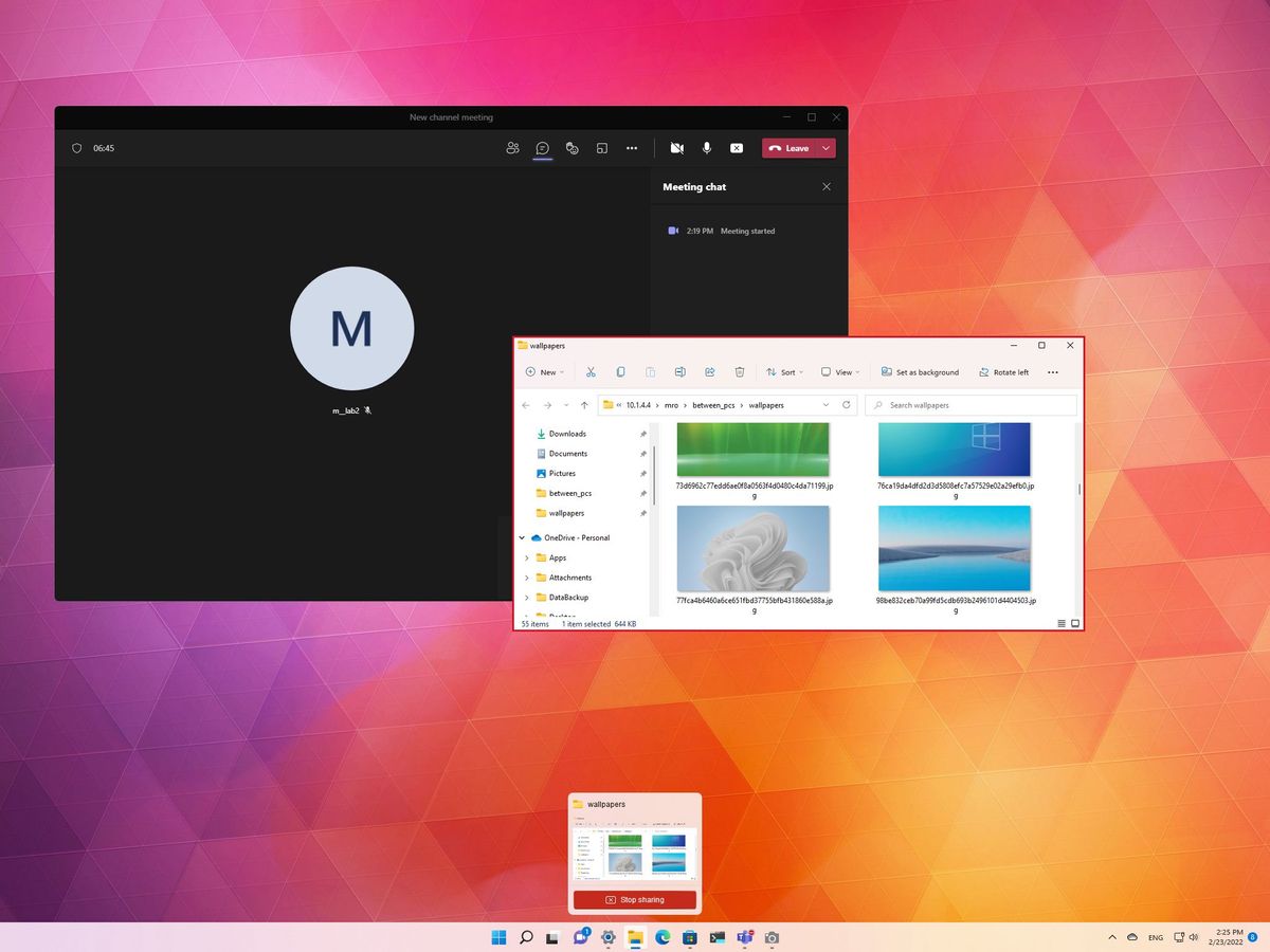 Windows 11 and Teams share app window feature