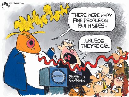 Political Cartoon U.S. Trump Franklin Graham