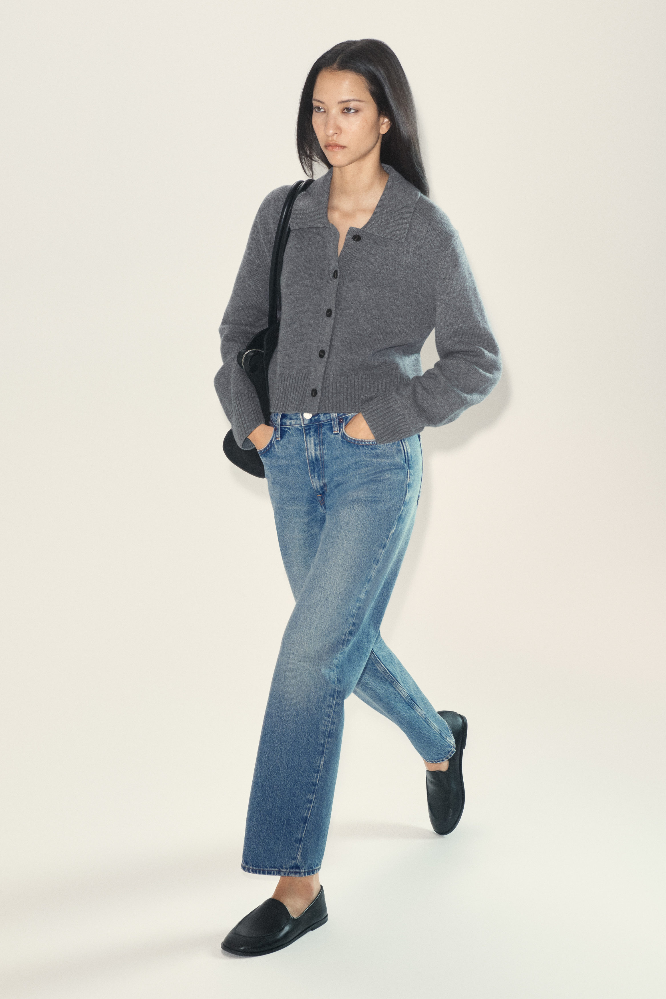 Collared Merino Wool Cardigan