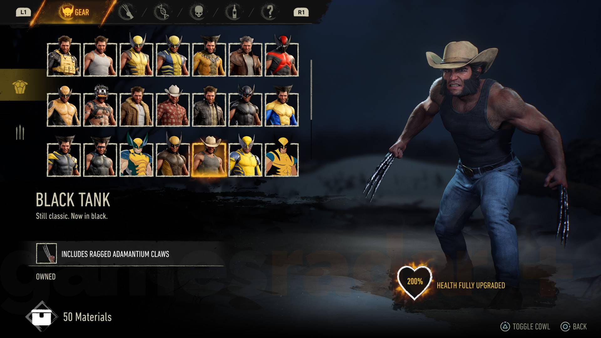 Marvel's Wolverine Black Tank suit