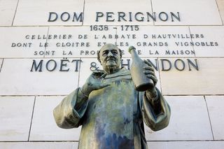Dom Perignon statue.
