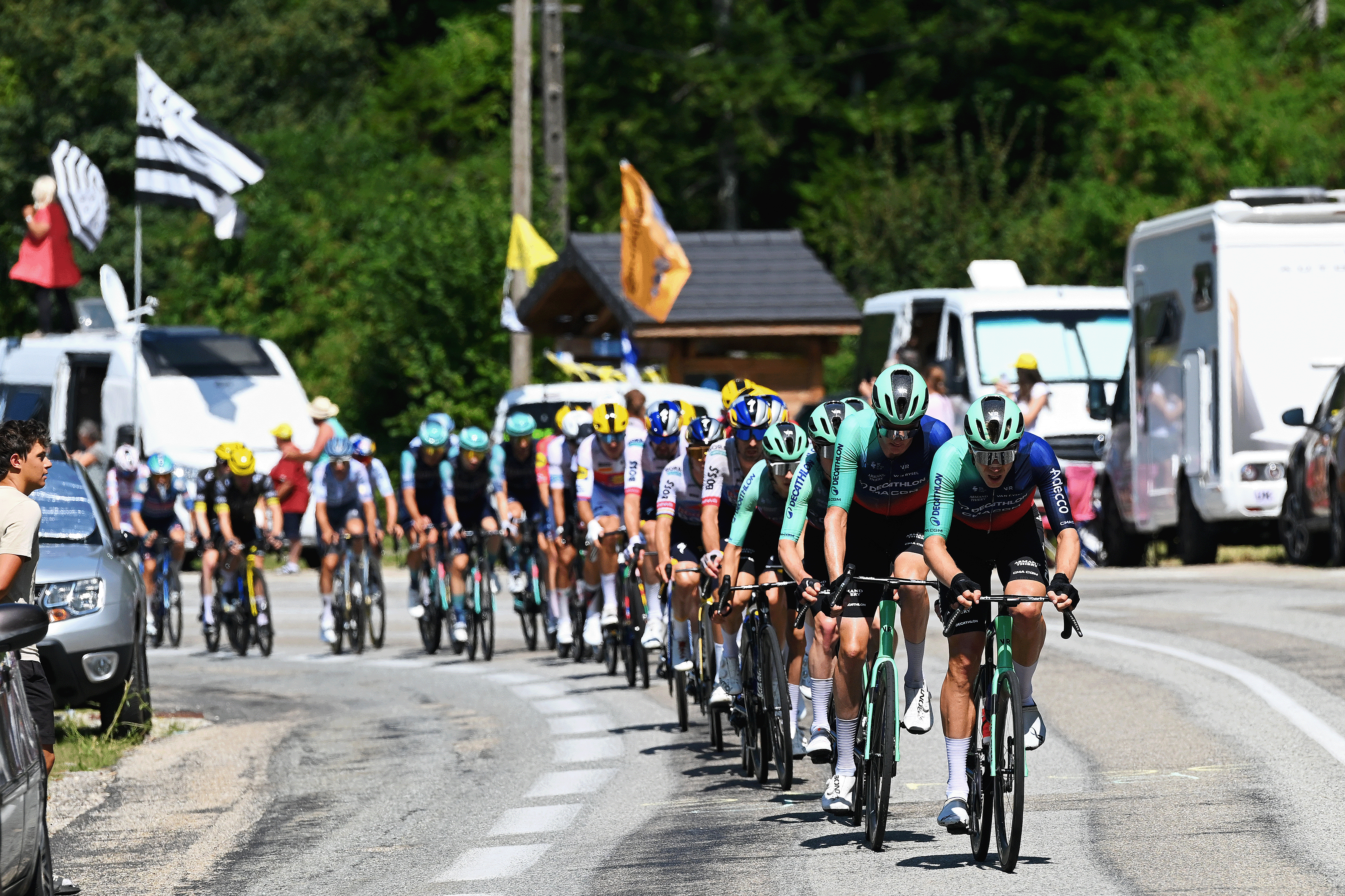 VOIRON, FRANCE - JULY 22: 0during the 113th Tour de France 2026, Stage 17 a 174.7km stage from Chambery to Voiron / #UCIWT / on July 22, 2026 in Voiron, France. (Photo by Tim de Waele/Getty Images)