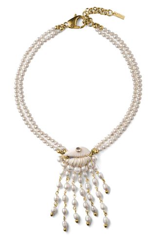 Serena Freshwater Pearl Beaded Pendant Necklace