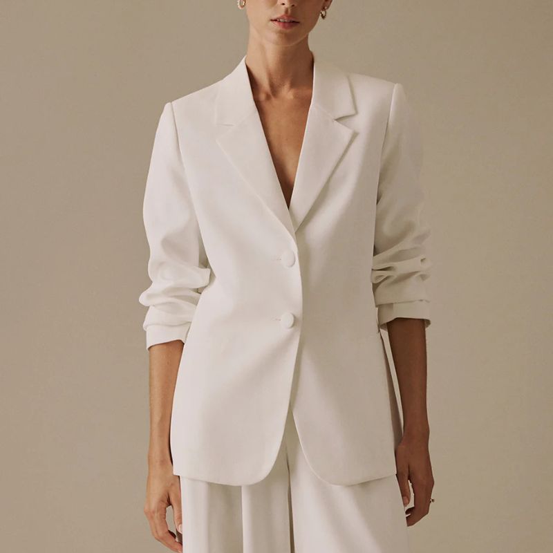 Nobody&#039;s Child , White Tailored Virgo Bridal Blazer