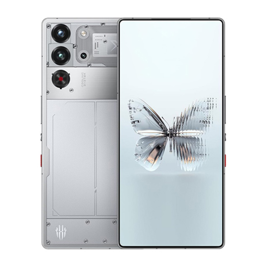 RedMagic 10 Pro in white showing front and back