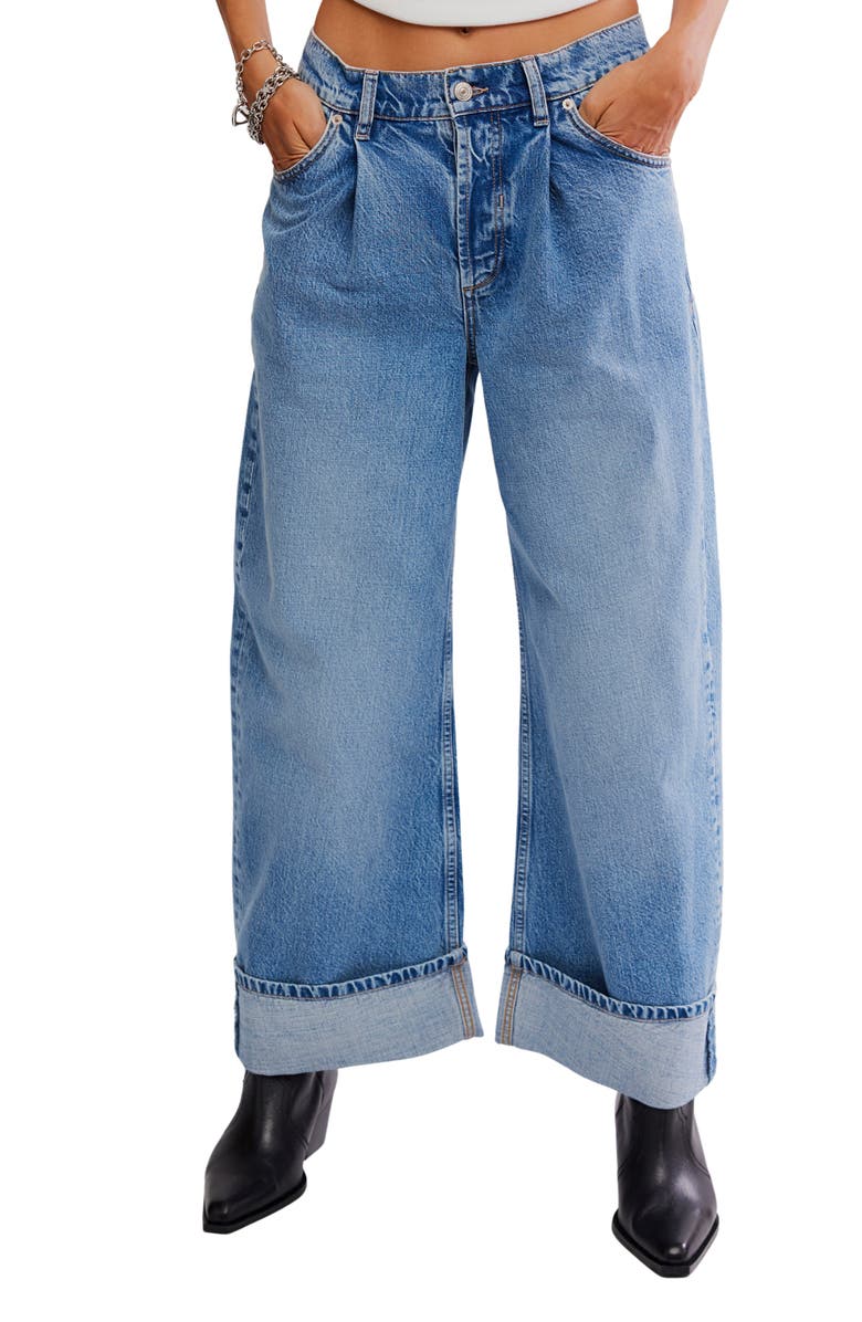 Alia Cuffed High Waist Wide Leg Jeans