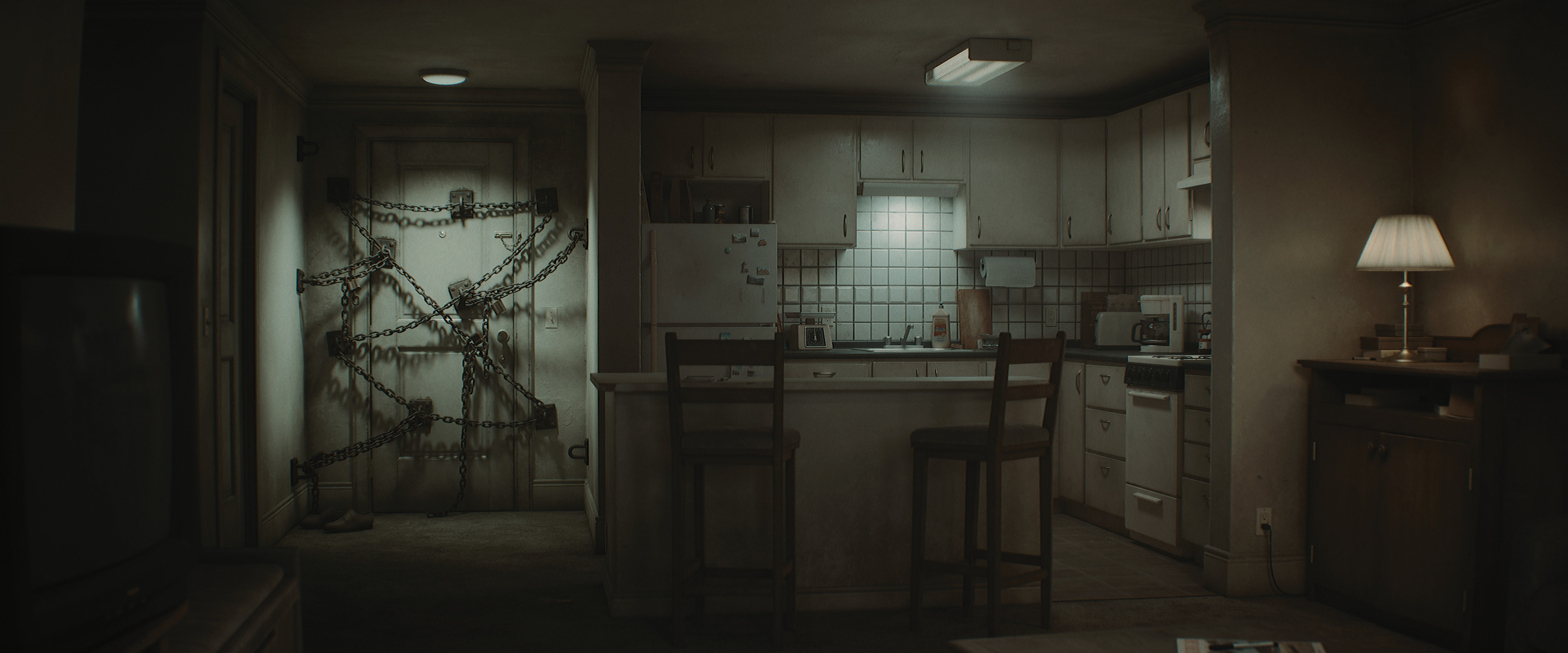 3D render of the room from Silent Hill 4 in Unreal Engine 5, by Maxim Dorokhov