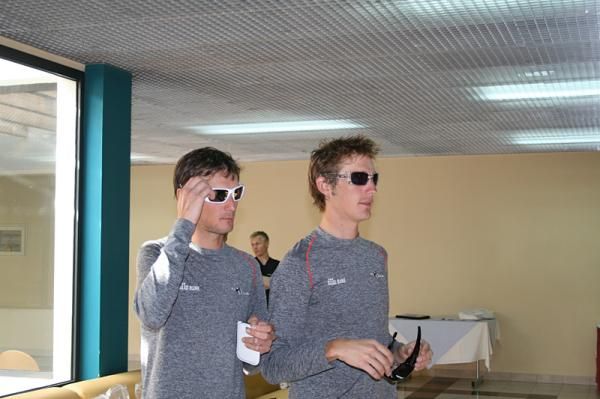 The Schleck brothers model their new sunglasses