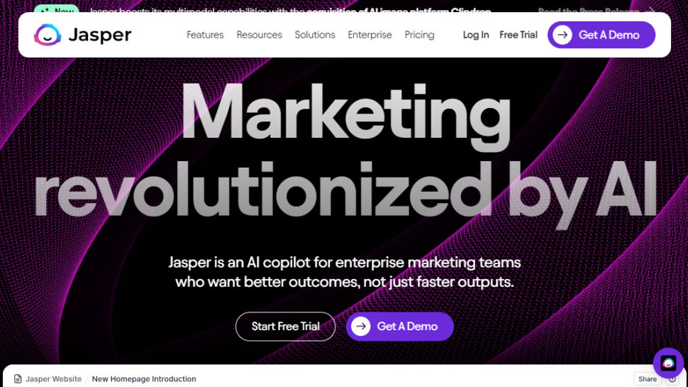 Website screenshot for Jasper