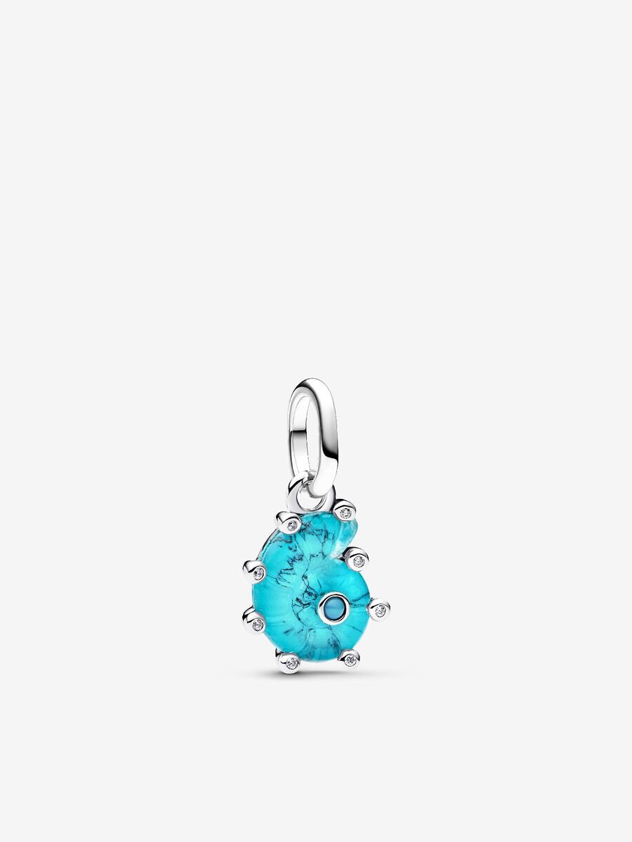 Blue Murano Glass Sea Snail Dangle Charm