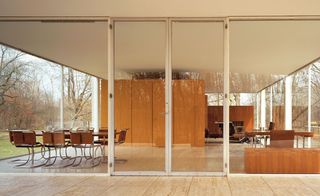 Farnsworth House living area view