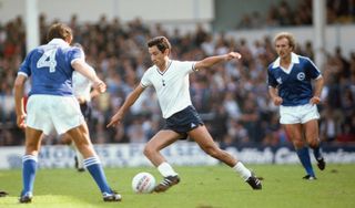 Ossie Ardiles on the ball for Tottenham against Brighton in August 1980.