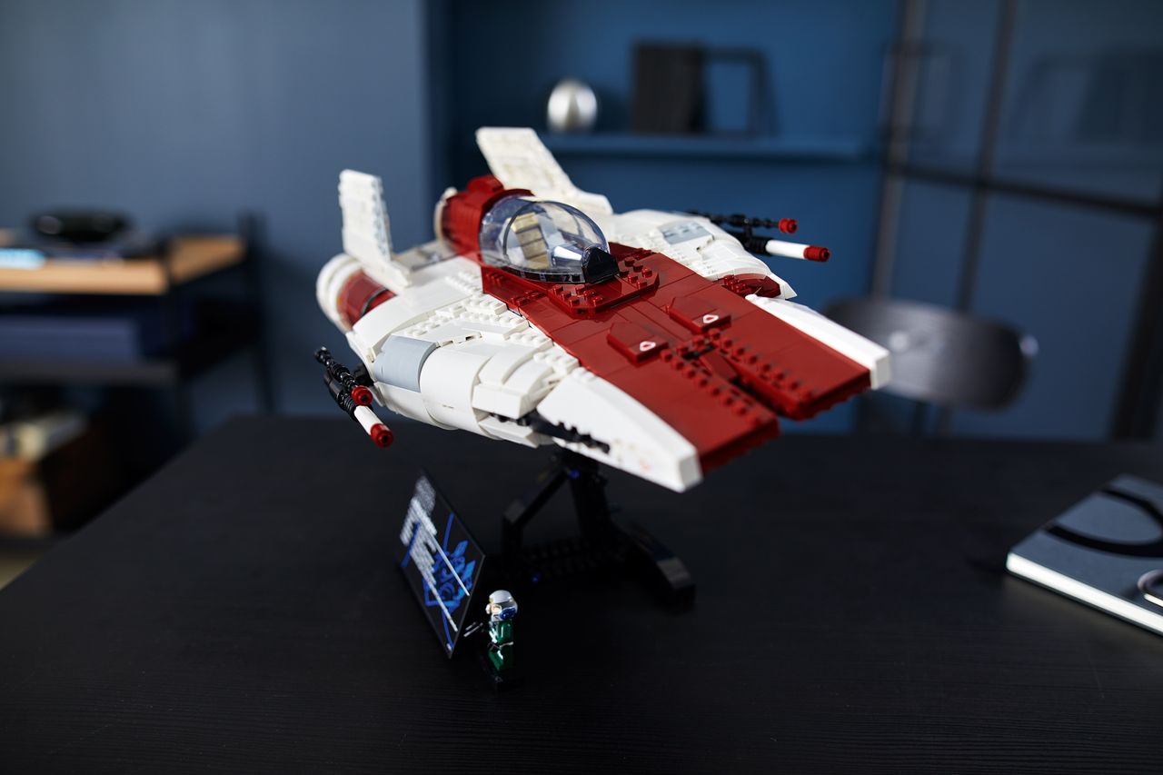 The Lego Star Wars UCS A-wing Starfighter, released in 2020, is an iconic ship from "Star Wars Episode VI: The Return of the Jedi."