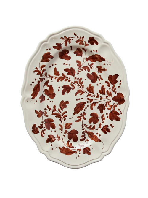 Flora Small Oval Platter Marrone