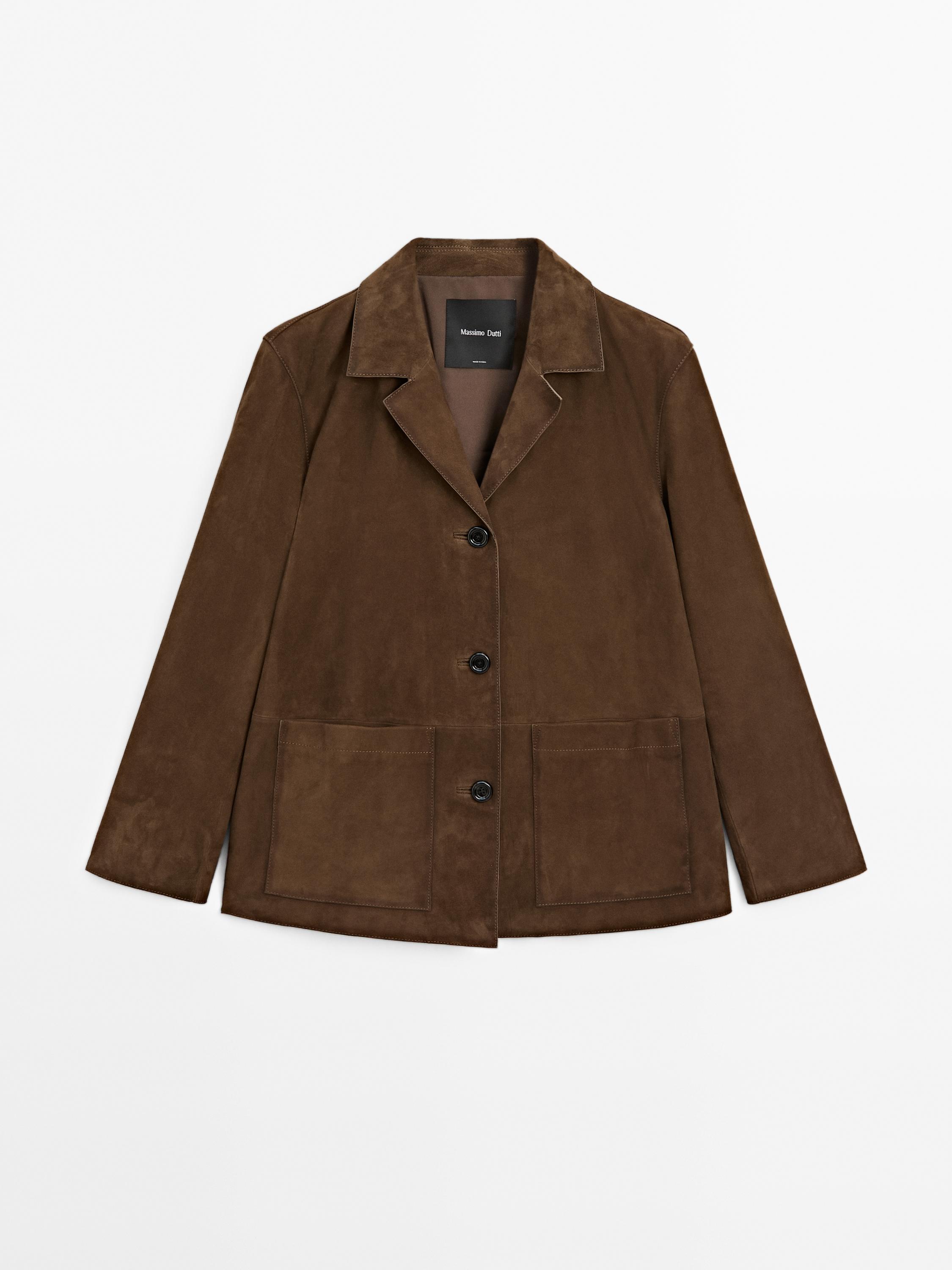 Flowing Suede Leather Blazer