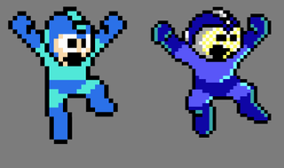 Mega Man NES (left) vs Mega Man DOS (right)