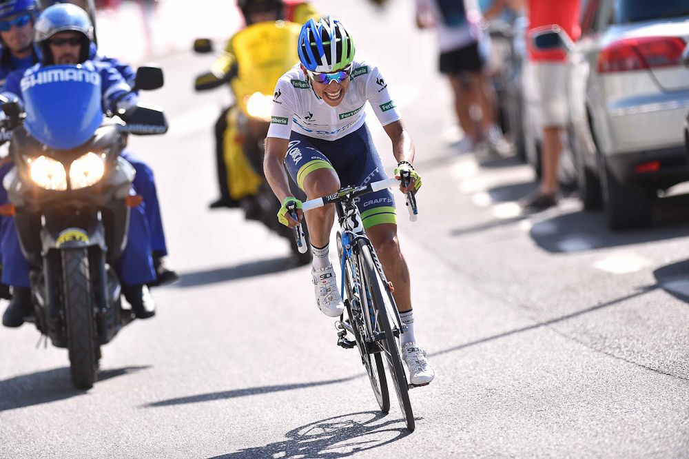 Estaban Chaves makes his way to the stage 6 win.