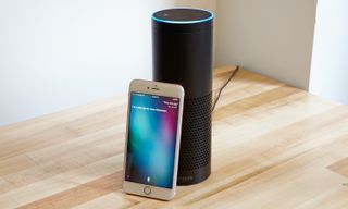 Siri on an iPhone and Alexa on an Amazon Echo.