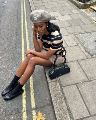 Influencer wearing a Miu Miu hat