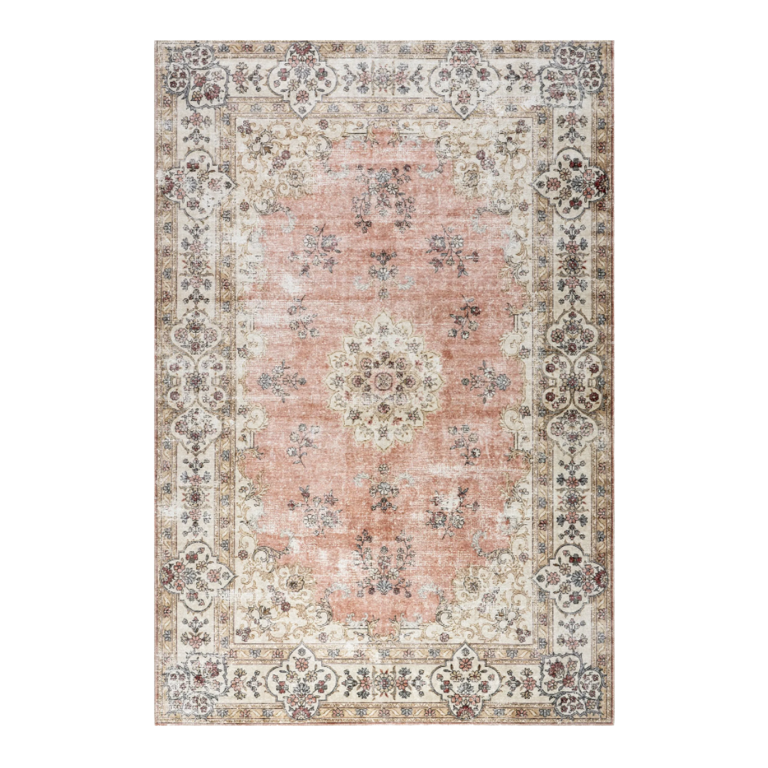 Rugs USA, Rosette Medallion Spill Proof Washable Rug