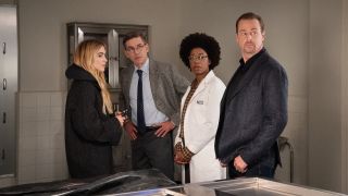 Bishop, Jimmy, Kasie and McGee in the autopsy lab in NCIS