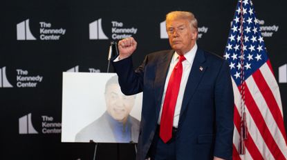US President Donald Trump at the Kennedy Center in Washington, DC, US, on Wednesday, Aug. 13, 2025. Trump announced he would host the Kennedy Center Honors, which will go to actor Sylvester Stallone, rock band Kiss and singer Gloria Gaynor among others during the first year of his chairmanship of Washington, DC's main performing arts center. 