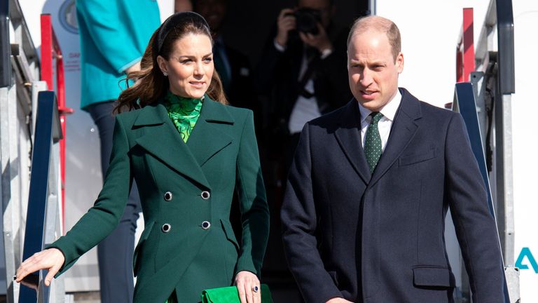 dublin, ireland march 03 uk out for 28 days prince william, duke of cambridge and princess catherine, duchess of cambridge arrive at dublin airport on march 3, 2020 in dublin, ireland photo by tim rookepoolsamir husseinwireimage