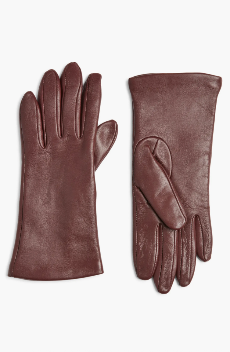 Nordstrom, Cashmere Lined Leather Touchscreen Gloves