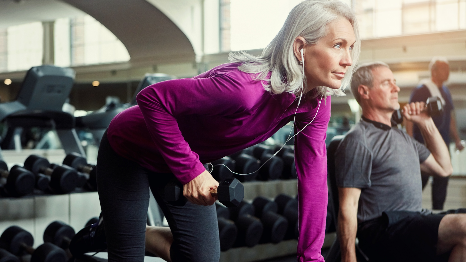 Woman training in a gym