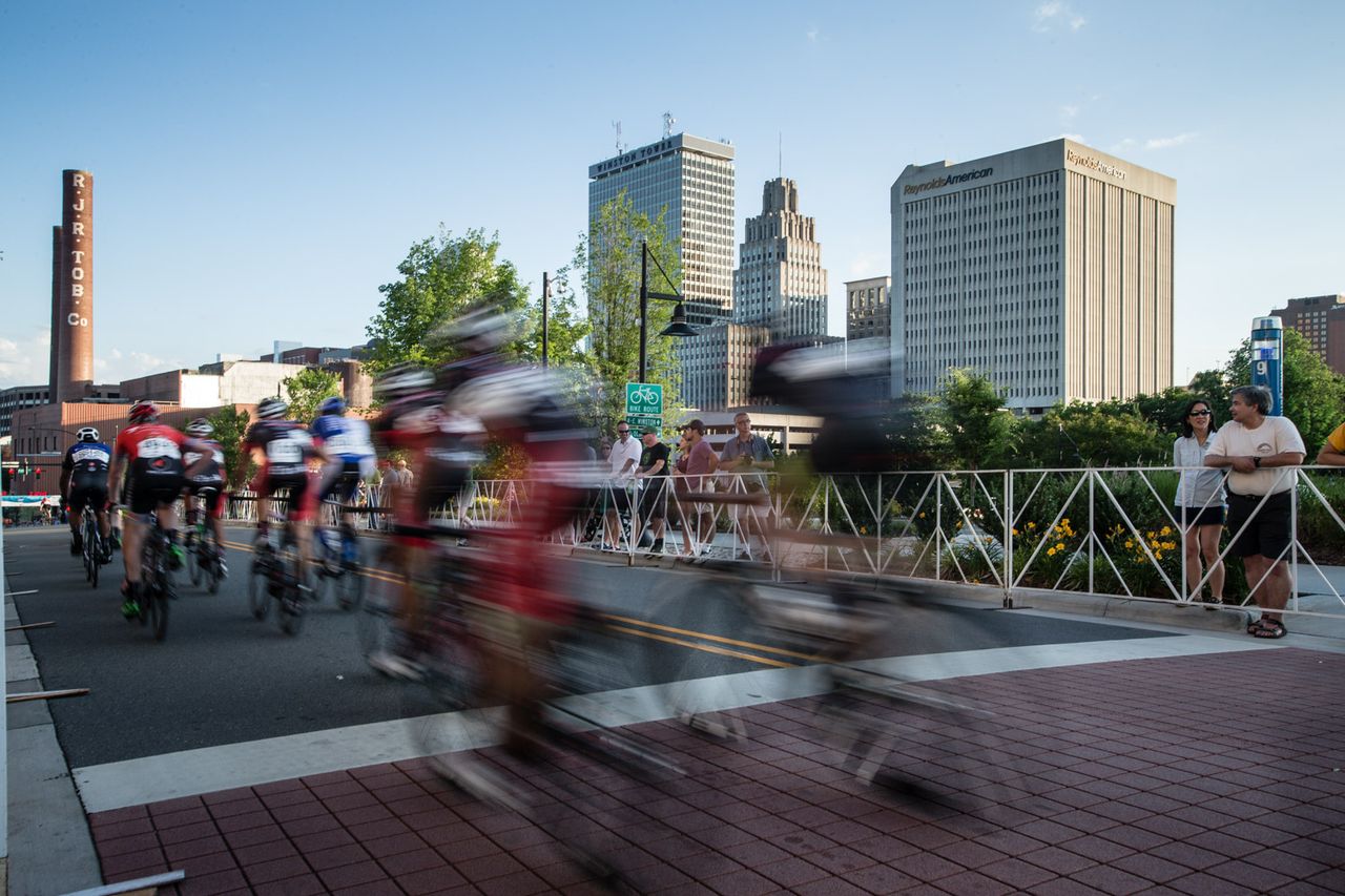 Winston-salem provided the city skyline for tonights race.