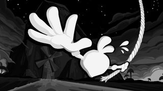 Key art for Turnip Mountain showing the root vegetable reaching out while holding a rope