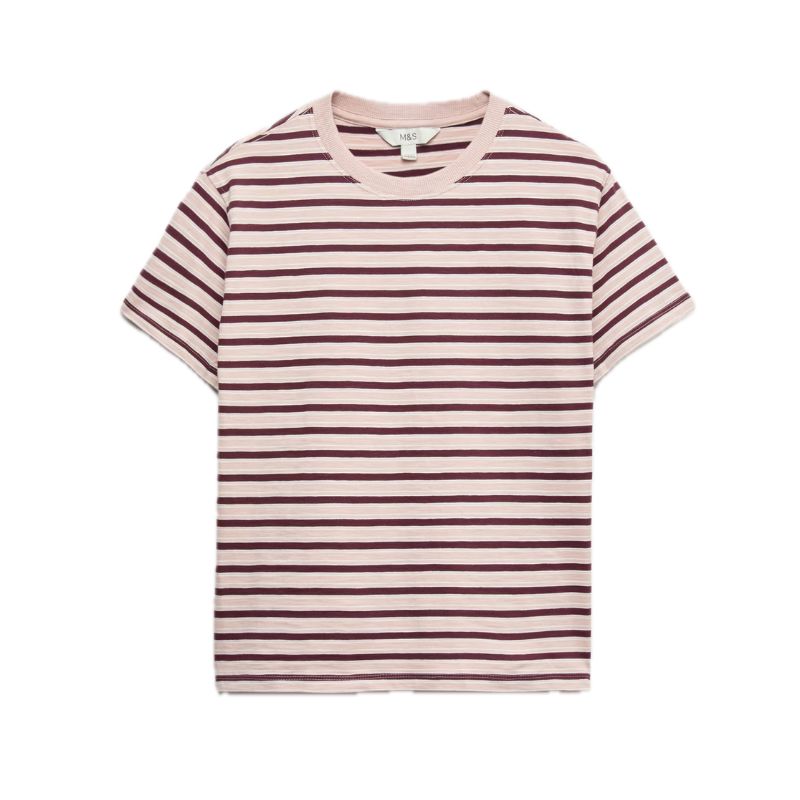 M&amp;amp;S, Pure Slub Cotton Striped T-Shirt