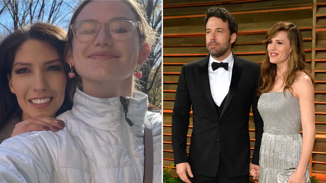 Ben Affleck wears a tuxedo and Jennifer Garner wears a silver dress on the red carpet, and Violet Affleck takes a selfie with Jennifer Lopez&#039;s sister Lynda