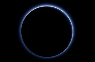 Back-lit, Blue-skied Pluto