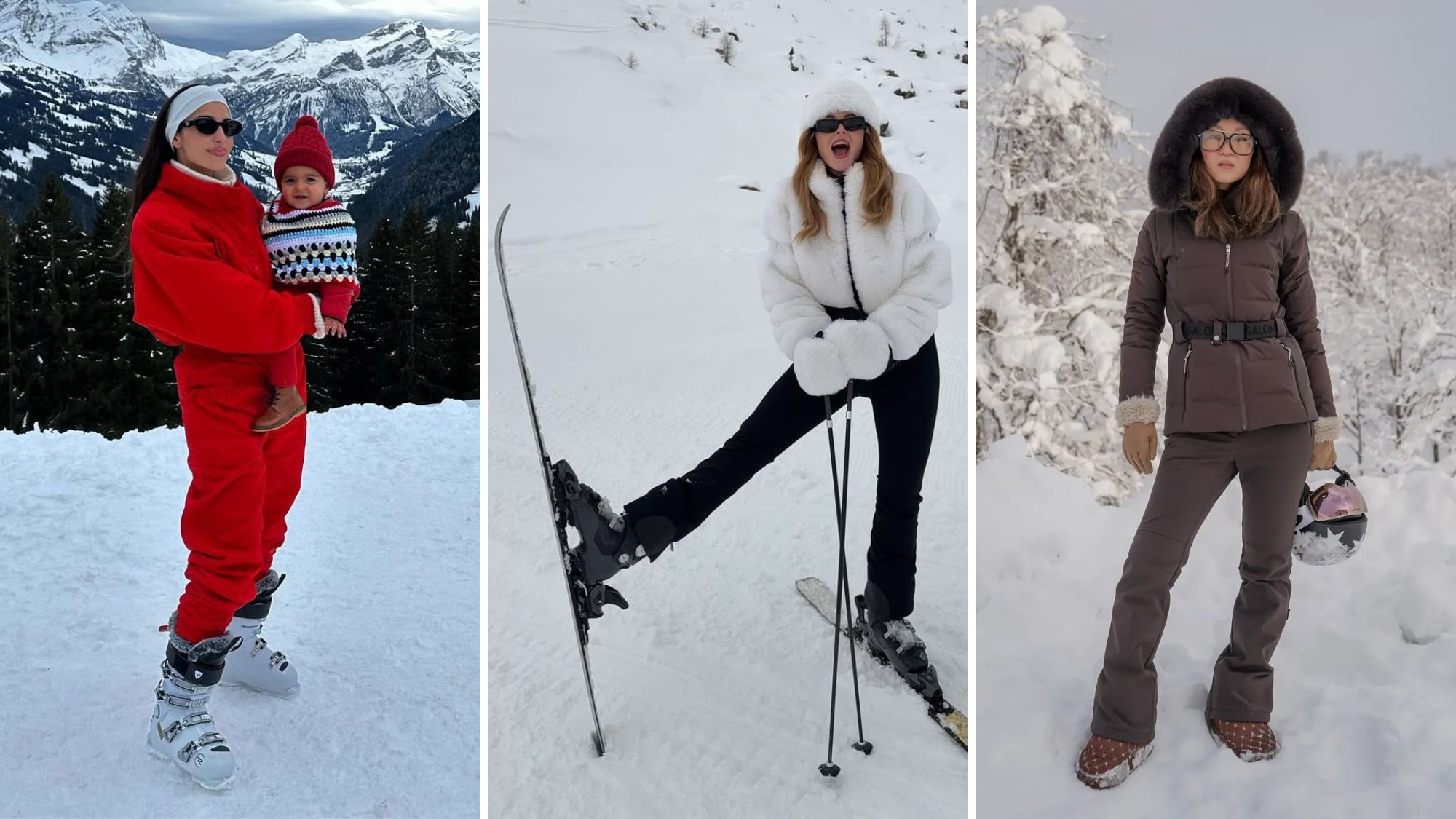 bettina looney, vivian hoorn and mariko Nakafuji wearing the best ski wear