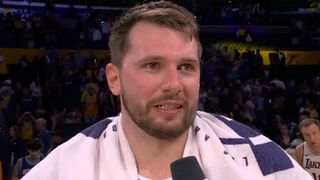 Luka Dončić in a post-game interview on ESPN