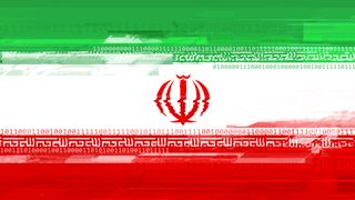 Iranian hackers: Iran flag digital distorted to denote a disruption caused by a hack