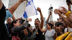 Israelis celebrate Gaza hostage deal at Hostage Square in Tel Aviv