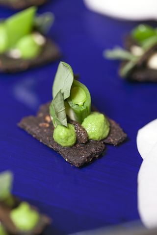 Quail London's pea puree canape, which came third place in the 2017 Country Life and Plain English canape competition