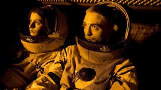 Robert Pattinson as Monte wearing a spacesuit in the sci-fi movie High Life.