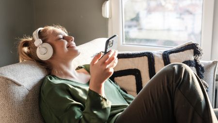 Woman listening to music