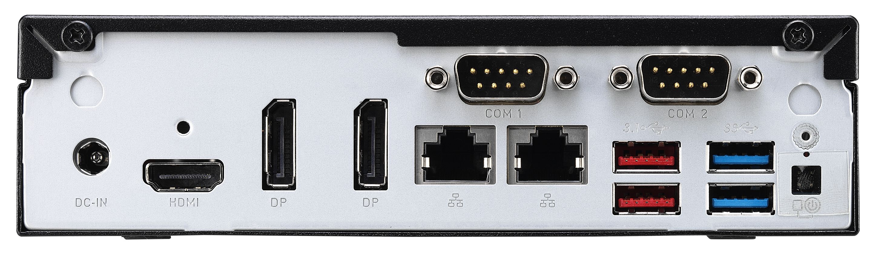 Aansluitingen in overvloed, maar geen USB-C te bespeuren.