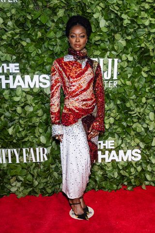 Danielle Deadwyler at the 2024 Gotham Awards wearing a sequin Alexander McQueen dress